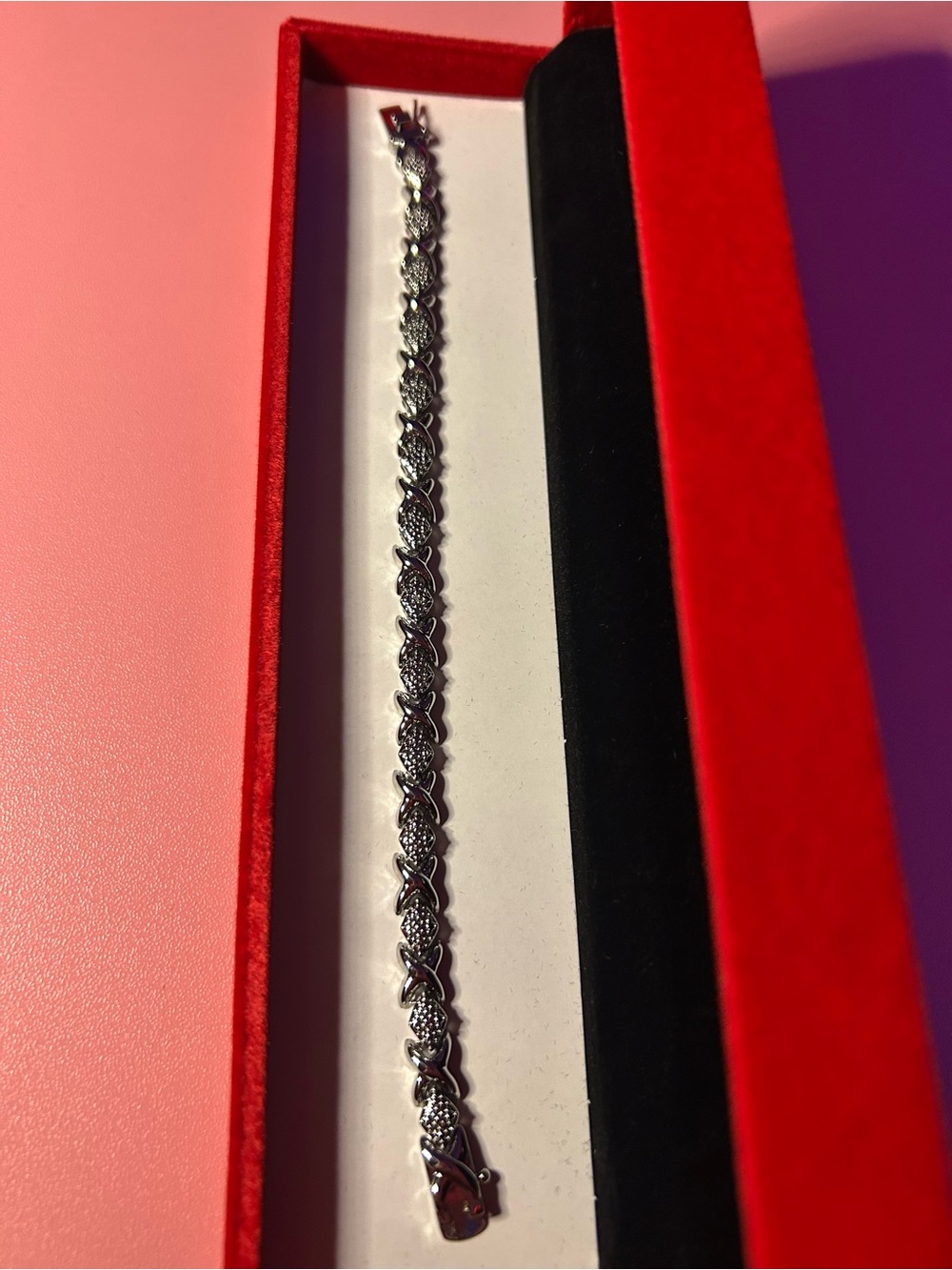 Sterling Silver Diamond Link Bracelet - Women's Fashion Jewelry